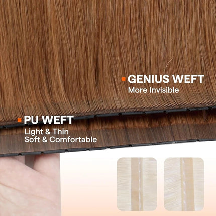 Full Shine 100 Grams Butterfly Weft Hair Extensions Human Hair Invisible Pu Hole Weft Extensions Highlight Genius Weft Hair