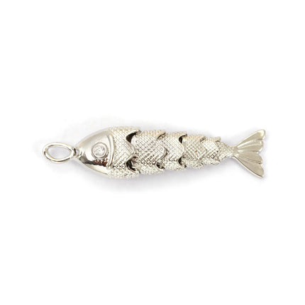 1 Piece Brass Ocean Jewelry Charms 18K Real Gold Plated Fish Animal Movable Clear Cubic Zirconia Pendant For DIY Necklace Making