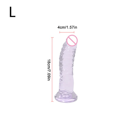 Realistic Black Dildo with Strong Suction Cup Base, Soft Penis Sex Toy for Women and Men, Hands-Free Anal Vaginal Adult Toy in M
