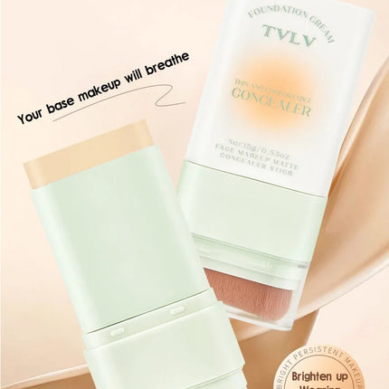 Contour and Concealer Dual-Head Foundation Cream, Moisturizing and Non-tarnishing, Non-caking Foundation Lotion
