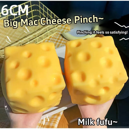 Jumbo Cheese Cube Stress Squishy Object Large Size Slow Rebound Stress Relief Fidget For ASMR Sensory Anti-Stress Anxiety Relief