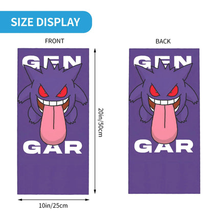 pokemoned Gengar Magic Scarf Merch Neck Gaiter  Bandana Summer Outdoor Sports Headband for Men Women Breathable