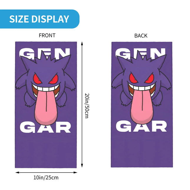 pokemoned Gengar Magic Scarf Merch Neck Gaiter  Bandana Summer Outdoor Sports Headband for Men Women Breathable