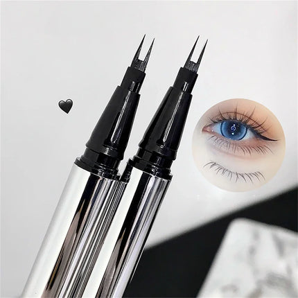 Waterproof Wild Eyebrow Pen 2/4 Separated Head Natural Brow Makeup Quick-Drying Creation of Ultra-Fine Lasting Liquid Eyebrow