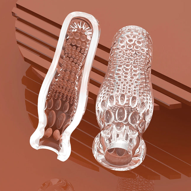 13cm Transparent Vaginal Sex Toy for Men 18 Plus Male Masturbator Realistic Vagina Real Pussy Penis Enlargement Exerciser Erotic