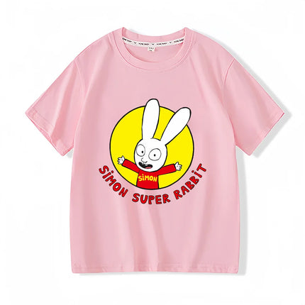 Simon Super Rabbit Tshirts Funny Children's Boys T-shirt Spring Summer Cotton Boys Girls Preschool Children Tops Cartoon Clothes
