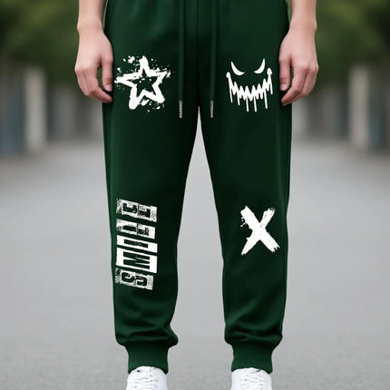 Men'S Trendy Printed Casual Fashion Pants Suitable For Outdoor Dates, Shopping, And Sports