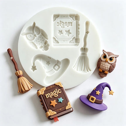 Magic Book Owl Silicone Sugarcraft Mold Cupcake Baking Mould Fondant Cake Decorating Tools