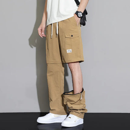 2 in 1 Detachable Leg Men's Pants Lightweight Quick Dry Cargo Trouser Male Outdoor Big Size Large Plus Pocket Waterproof Shorts