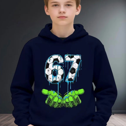Fun Six Seven 6 7 Meme Design Hoodie for Kids Chaotic Humor Y2k Game Saying Tee Novelty Gift Boys Top Fashion Children's Clothes