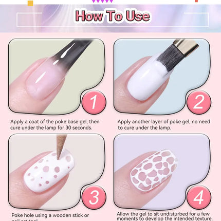 LILYCUTE 8ml 2/3/4PCS Poke Poke Gel Nail Polish Set Black White Wave Texture Nail Painting Art Gel Soak Off UV LED Varnish Kit