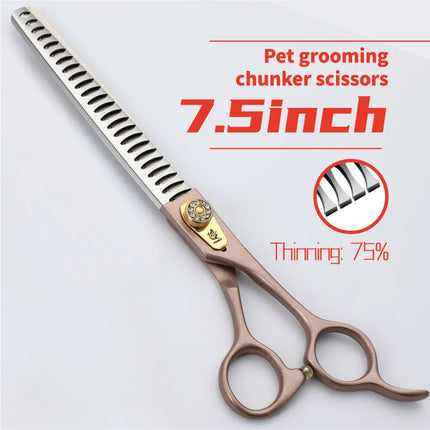 Fenice Professional JP440C 7/7.5/8 inch Pet Dog Grooming Chunker Scissors Thinning Shears Tijeras Tesoura Thinning Rate 35%/75%