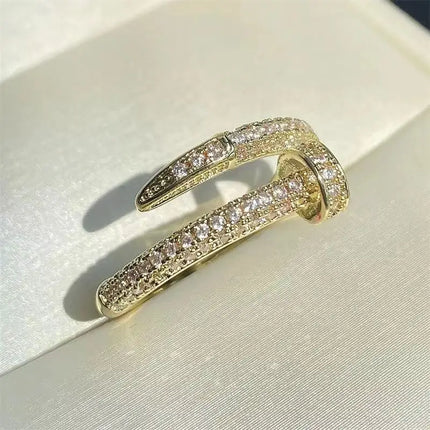 Korean  Punk Cubic Zirconia adjustable ring for Women Office Party Friends Gifts  Jewelry Accessories