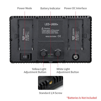 U600 LED Video Light Studio Light Kits Selfie Light Streaming Lights Camera Photographer Lamp For Tiktok YouTube Eyelash Lamp