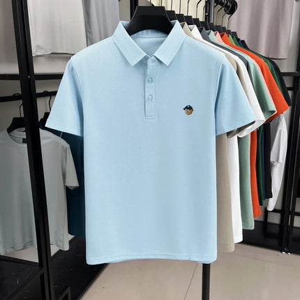 Luxury fashion brand short sleeve men polo shirt summer soft breathable lapel T-shirt new trend exquisite embroidery premium top