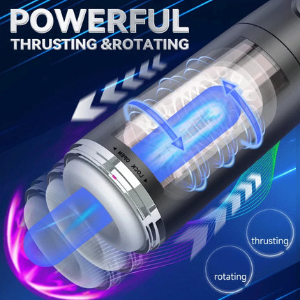 Automatic Male Masturbator APP Controlled Penis Pump with 10 Thrusting & Rotating Electric Pocket Pussy for Men Adult Sex Toys