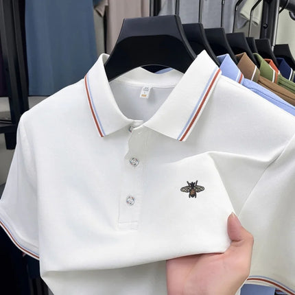 Designer Brand Men's Polo Shirt Lapel Short Sleeve Summer New Bee Embroidery T-Shirt Fashion Leisure Business Menswear Clothing