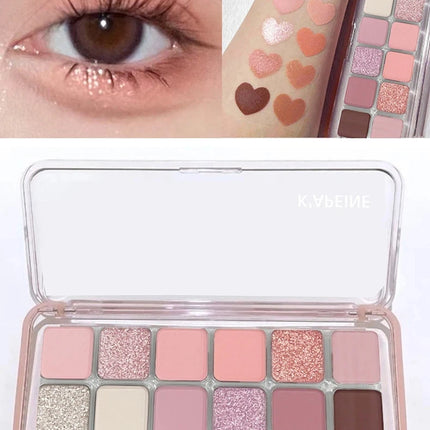 12 Colors Shimmer Matte Eyeshadow Palette Nude Rose Pink Glitter Pigment Eye Shadow Lasting Waterproof Make Up Palette Cosmetics