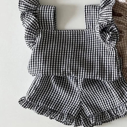 MILANCEL 2026 Summer Baby Clothing Set Toddler Ruffle Tee and Shorts 2Pcs Girls Suits Ruffle Tee Set