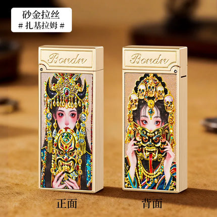 New Voice-controlled Embossed Alloy Kerosine Lighter,Intelligent Voice-controlled Ignition Open Flame Men's Personalized Lighter