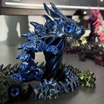 3D Printed Magic Dragon Movable Joint Fidget Toy Rotatable Articulated Home Office Desktop Ornament Adults Kid Toys Crafts Gifts
