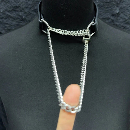 Genuine Leather Erotic Collar Punk Collar Choker Neckband Adult Couple SM Bondage Cosplay Luxury Necklace Personality Sex Toys