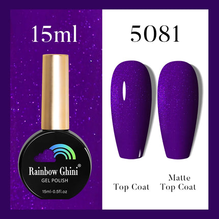 Rainbow Ghini 37Color Base Coat TPO/HEMA Free 15ml Fine Glitter Gel Polish For Manicure Nails Semipermanent Art Nail Supplies