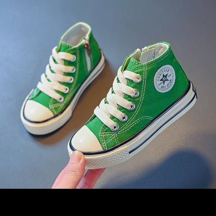 Children's Mid-Top Canvas Shoes Soft Sole Comfortable Casual Children's Shoes Boys and Girls Non-slip Breathable Board Shoes