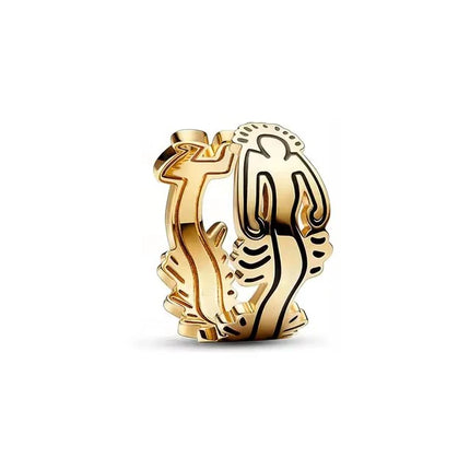 18K Gold Plated 925 Sterling Silver Flowers And Leaves Disc-shaped Ring 6 7 8 9 Rings Wedding Fashion Fine Luxury Jewelry Women
