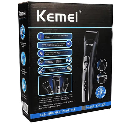 Kemei KM-1506 3 in 1 Electric Hair Clipper USB Charging Shaver Rechargeable Nose Hair Trimmer Professional Shaving Machine