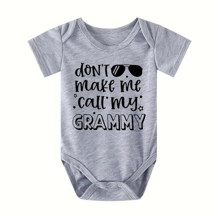 "Don't Make Me Call My Grammy" Funny Letter Print Baby Onesie Newborn Clothes Baby Girl Boy Romper 0-24M
