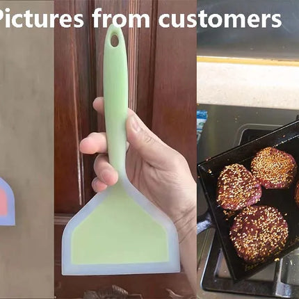 Silicone Spatula Wide Mouth Non-stick Scraper Steak Beef Egg Cooking Spatula Pancake Baking Tools Kitchen Cooking Shovel