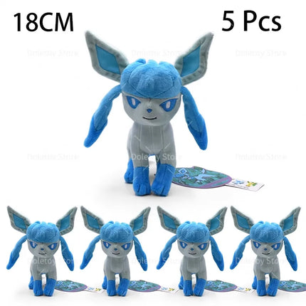 Wholesale Pokemon Plush 5Pcs/Lot Mimikyu Caterpie Oddish Garchomp Phantump Umbreon Sylveon Stuffed Animal Peluche Christmas Gift