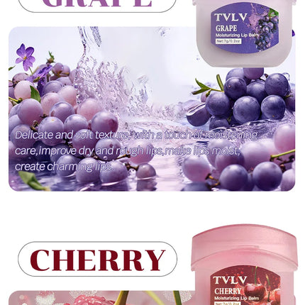 8 Fruit Lip Balm Set with Spoon Lip Care Autumn and Winter Moisturizing Lip Mask Set