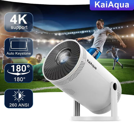 KaiAqua 260 ANSI 4K Projector Decode 1280*720P Video Audio Home Theater AutoFocus 5G  Portable Outdoor Proyectors Beamer