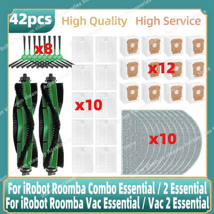 Compatible For iRobot Roomba 105 Combo, Roomba Combo Essential / 2 Essential  Main Side Brush Hepa Filter Mop Dust Bag Parts