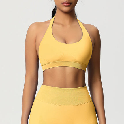 Women Sports Bra Seamless Halter Clothes Push-up Vest Brassiere Gym Top Backless Fitness Yoga Workout Running Underwear