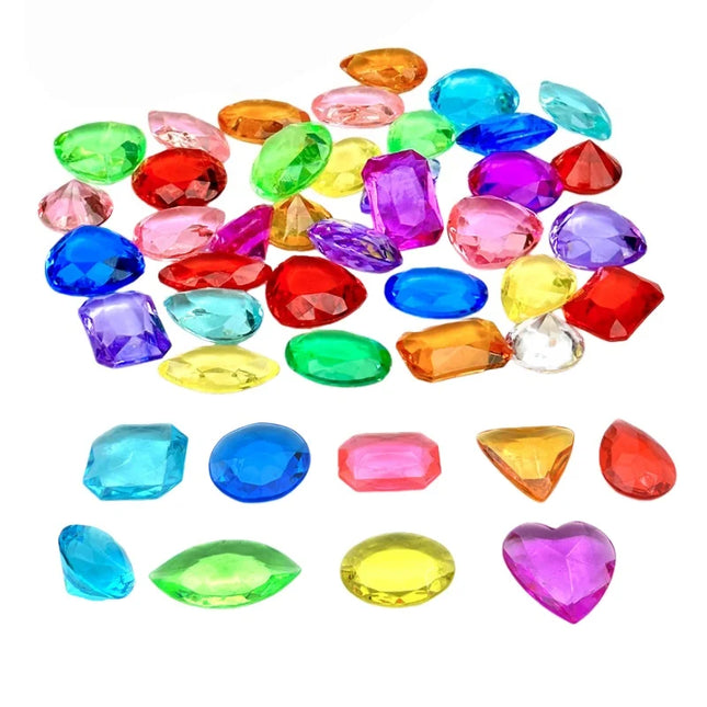 30Pcs Acrylic Crystal Diamond Gemstone Toys for Girls Colorful Treasure Chest Jewels Set Kids Birthday Gift  Christmas Gift