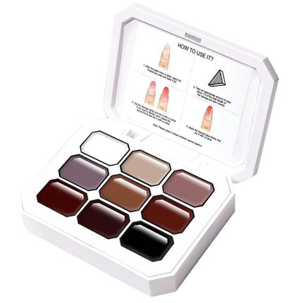 9-colors Memories of Autumn Patter Glue Smudges Canned High Saturation Popular Semi-solid Nail Polish Glue Nail Salon