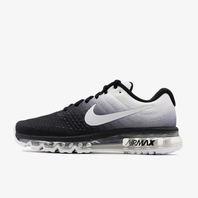 Nike's New Visual Full-Length Air Cushion Comfortable Shock-Absorbing Fitness Daily Men's Running Shoes Air Max Series Lightweight Durable Wear-Resistant Casual Shoes Black and White Gradient Color Trendy Versatile Sneakers