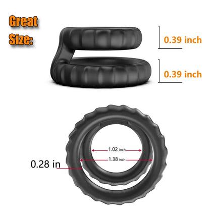 Reusable Silicone Penis Ring (Newest Design) - Delayed Ejaculation & Penis Enlargement, Men’s Dick Enlarger Sex Toy