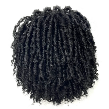 6inch Afro Dreadlock Hair Toppers Hair Pieces Synthetic Kinky Curly Wig One Piece Dreads Toupee Clip Hair for Women And Men