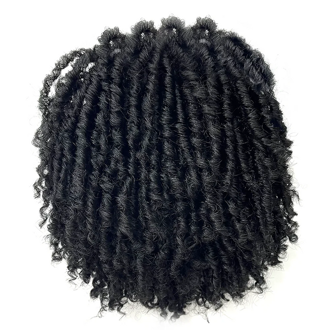 6inch Afro Dreadlock Hair Toppers Hair Pieces Synthetic Kinky Curly Wig One Piece Dreads Toupee Clip Hair for Women And Men