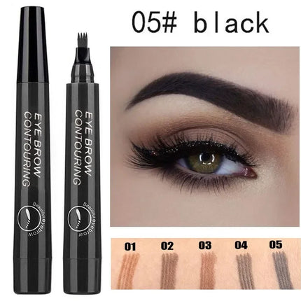 4 Point Eyebrow Pencil Waterproof Liquid Eyebrow Pen Makeup Long Lasting 4 Fork Tip Brow Pen Cosmetic Microblade Brow Pencil