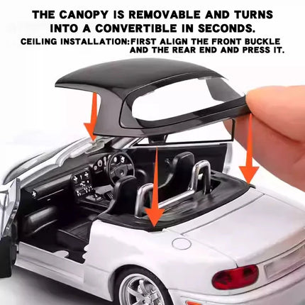 1:32 MAZDA MX-5 Alloy Diecast Racing Car Model Simulation Sound Light Children's Educational Toys Birthday Present For Boys