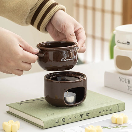 Ceramic Chocolate Melting Pot Heater Household Constant Temperature Mini Ice Cream And Cheese Melting Machine,With Candle Warm