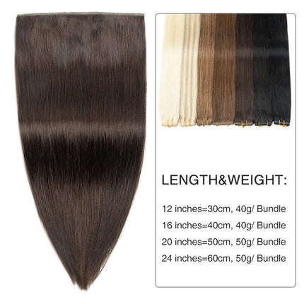 Invisible Hole Flat Pu Tape Human Hair XO Twin Tabs 25cm Long Tape PU Weft Real Human Hair No Glue Microlink Application 40-50g