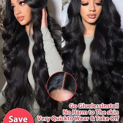 250 Density Human Hair HD 13x6 Body Wave Lace Frontal Wig 30 40 Inch 13x4 Lace Front Wigs 5x5 Closure Glueless Loose Water Black