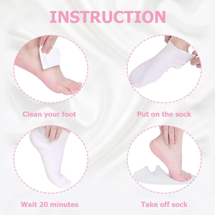 2 Pack Moisturizing Silicone Gel Socks for Dry Cracked Feet Nourishing Skin Lubricating Foot Care Massage Socks Manicure Tools