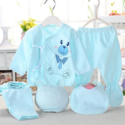 Newborn Baby Sets (5pcs/set) Soft Clothing Cotton Fashion Boys Girls Suits